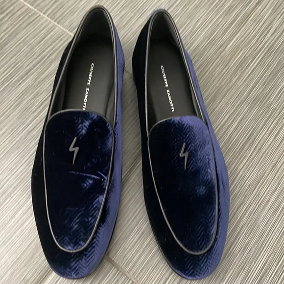 NWT Men\'s Blue Giuseppe Zanotti Suede Loafers Giuseppe Zanotti Mens Dress Shoes | eBay main image 4